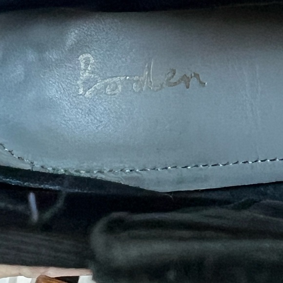 BODEN Black Suede Heeled Ankle Boots Booties Leather Pull On‎ Stretch 38 - Picture 9 of 9